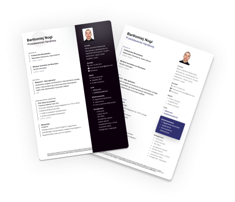 two decorated CV templates